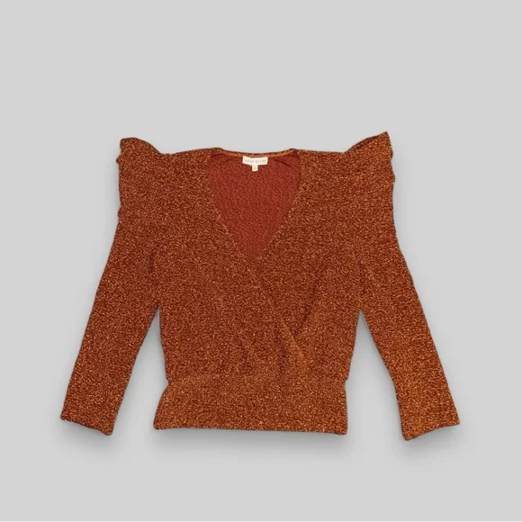 🍁 Moon River Ruched Deep-V Top - Picture 1 of 3